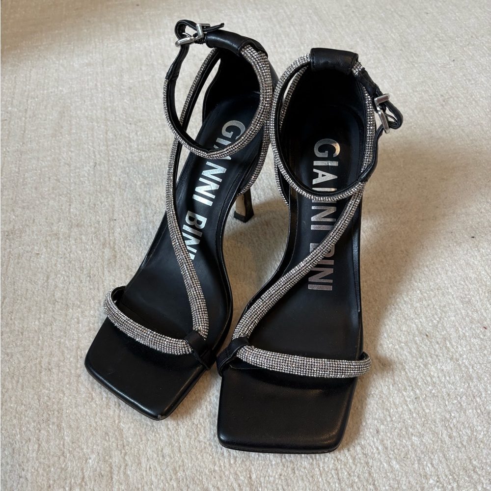 Gianni Bini Black Heels with Silver Accents